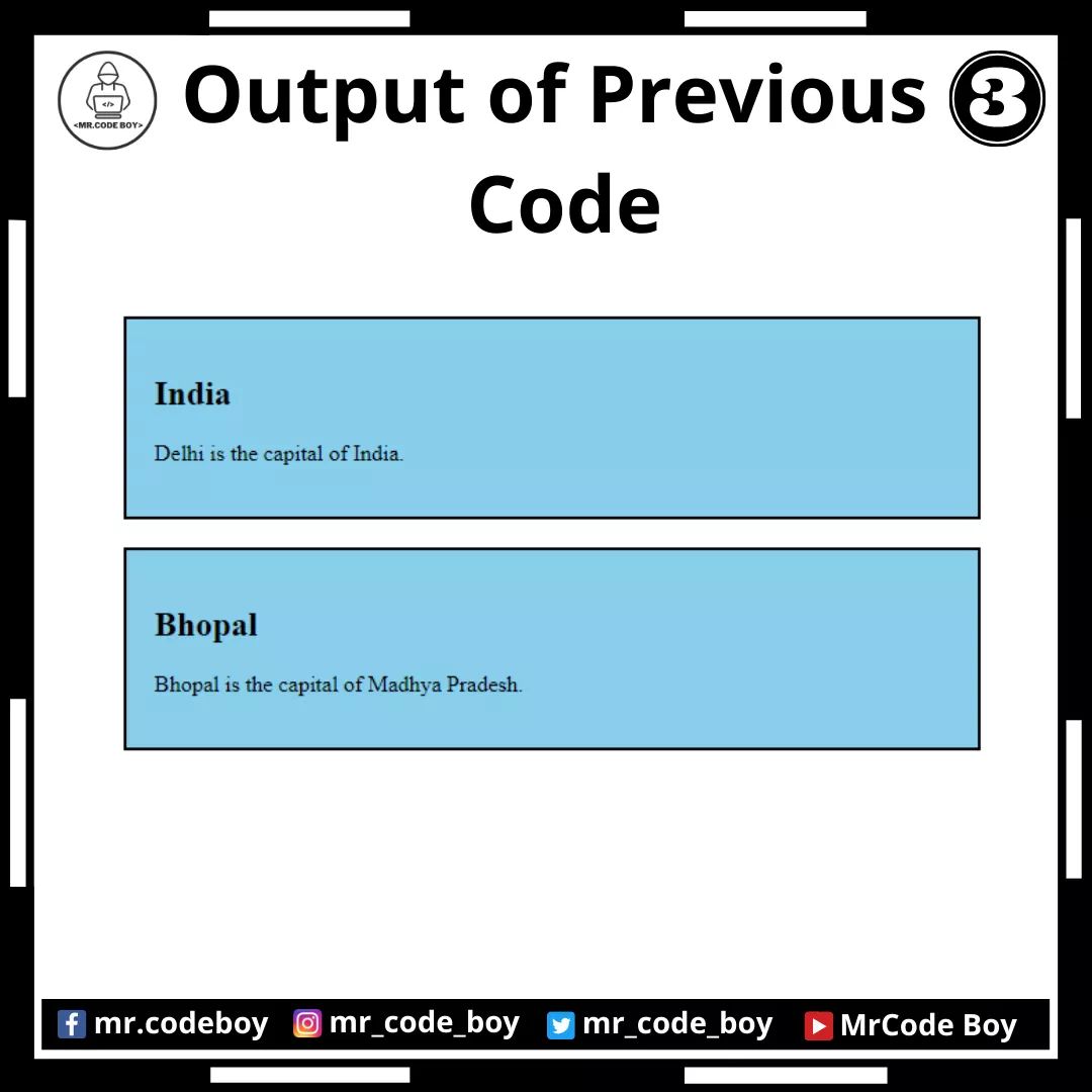 mr_code_boy's tweet image. HTML Part - 14 (Classes)

Like, Share, Comment, and Follow for more technical stuff.

YouTube - bit.ly/mrcodeboy
Facebook - facebook.com/mr.codeboy/
Instagram - instagram.com/mr_code_boy/
Twitter - 

#coding #html #css #javascript #java #100DaysOfCode