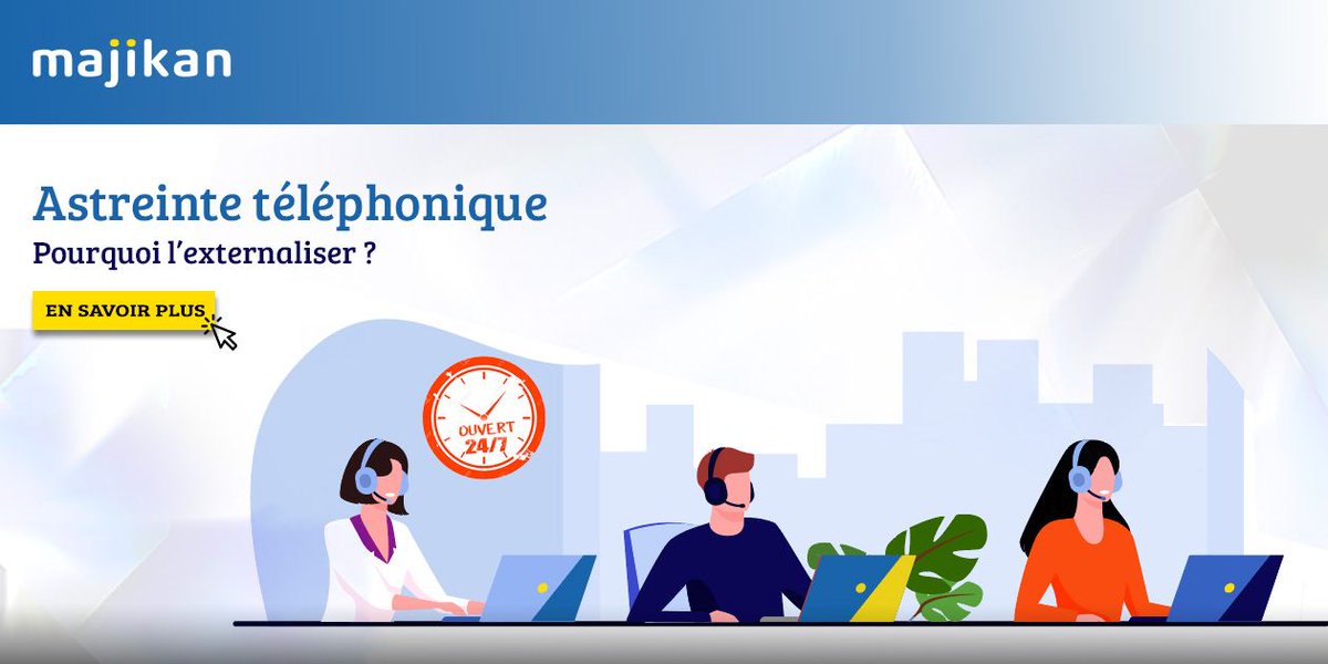 [INFOS] Pourquoi externaliser la gestion de son astreinte téléphonique pour assurer une continuité de service 24h/24 et 7j/7?  Découvrez vos nombreux avantages avec @majikan , le spécialiste de la gestion d'interventions et du service client technique.
buff.ly/33bgE7w