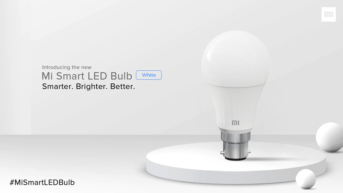 XiaomiIndia's tweet photo. What’s smart 🏡 without smart lighting? 
Introducing the new #MiSmartLEDBulbWhite.

RT 🔄 if you wanna get smart with #SmarterLiving2021. https://t.co/GDfathlD3S