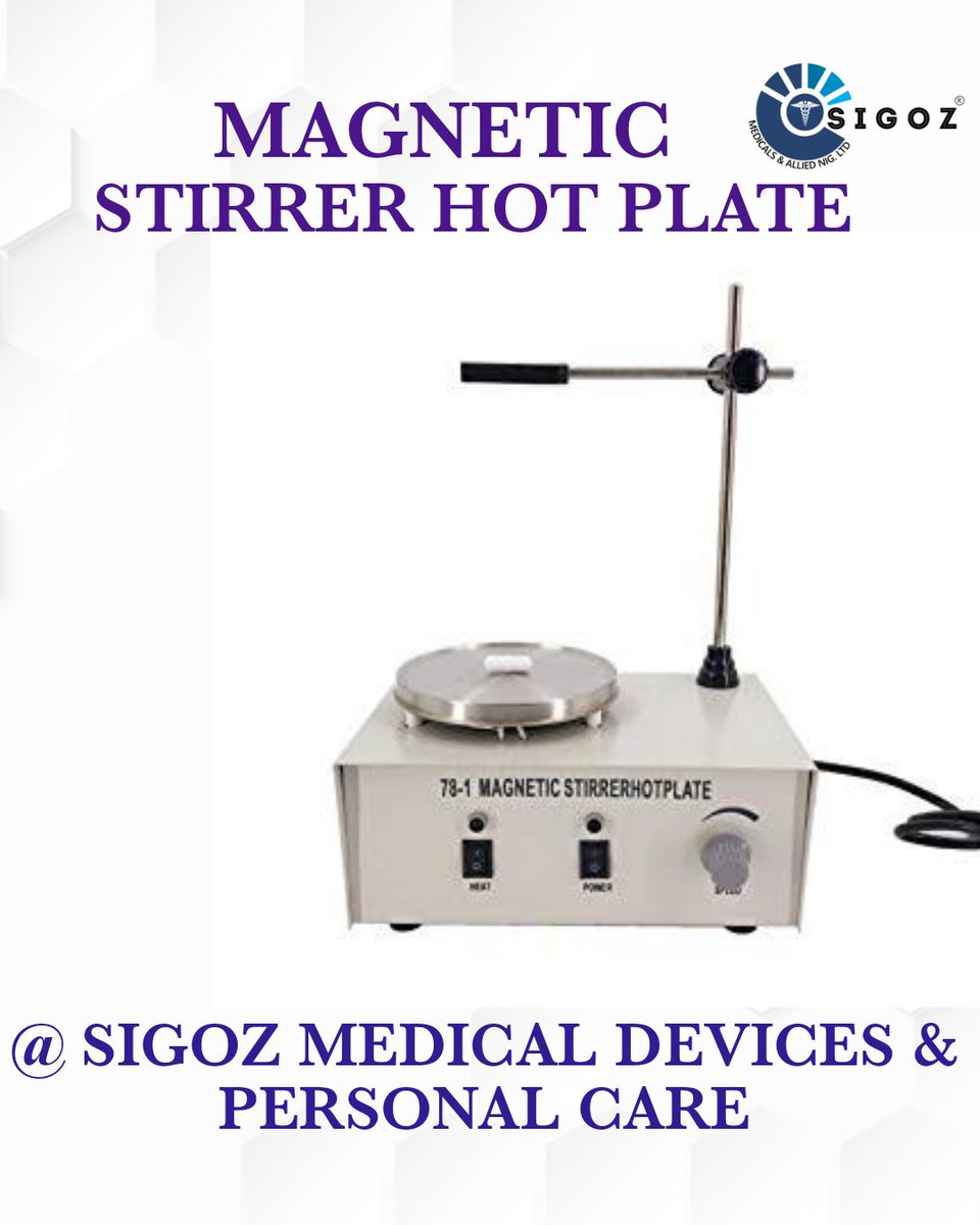sigozgroup's tweet photo. Featuring strong rotary power, low power consumption &amp; high quality corrosion-resistant structure; this magnetic stirrer heater is ideal for use in universities, scientific research institutes, hospitals, and chemical &amp; environmental protection industries.
#SIGOZ
#HotPlate
#Enugu https://t.co/rJo8bcWpud