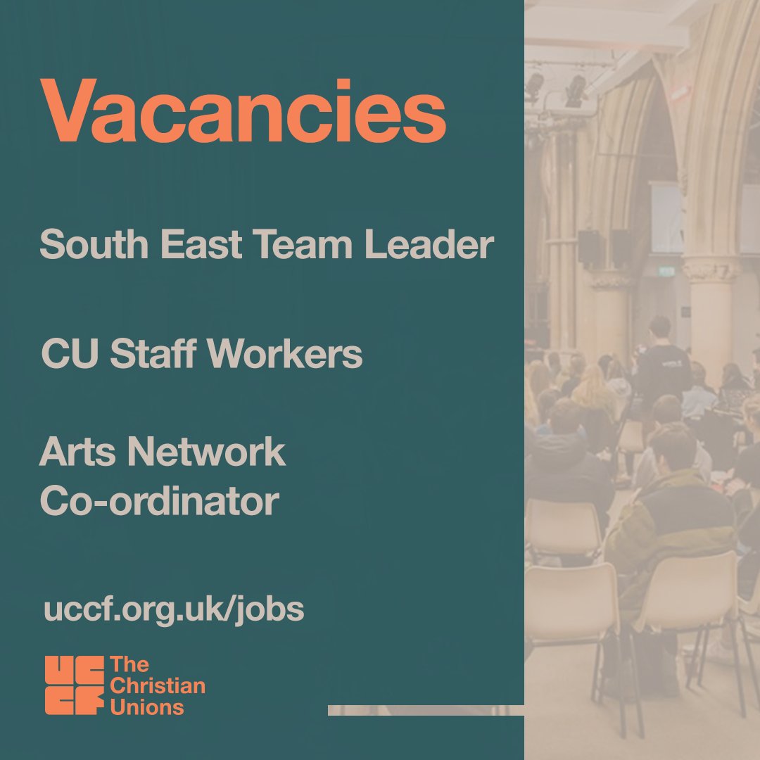 UCCF's tweet image. We’re hiring!

If you love Jesus and love students, we have just the role for you. Check out our current CU Staff Worker vacancies at uccf.at/3mP5lde