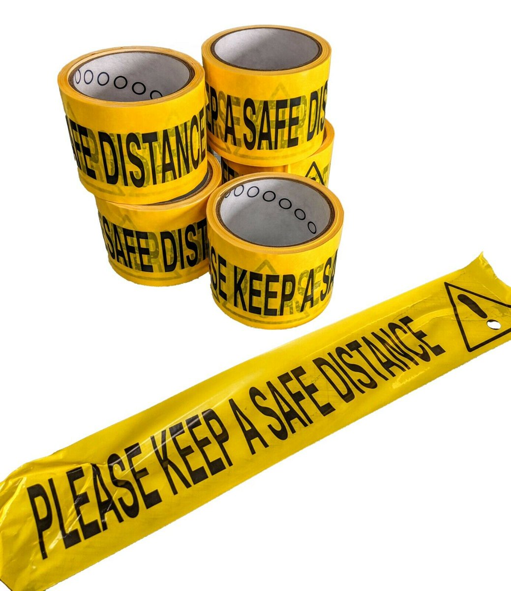 Social Distancing Tape for Sale (70mm x 33m). ebay.us/2RjIE3?cmpnId=…