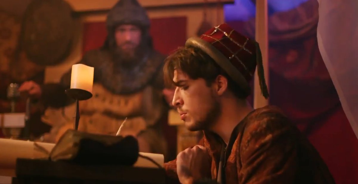 Then there's the "liberal scribe" who does what I guess is meant to be a humorous double-take when Attila orders the liberal scribes to be killed. Note the fez. The scribe's the only one who wears these. A casual dogwhistle tying liberalism to "the East."