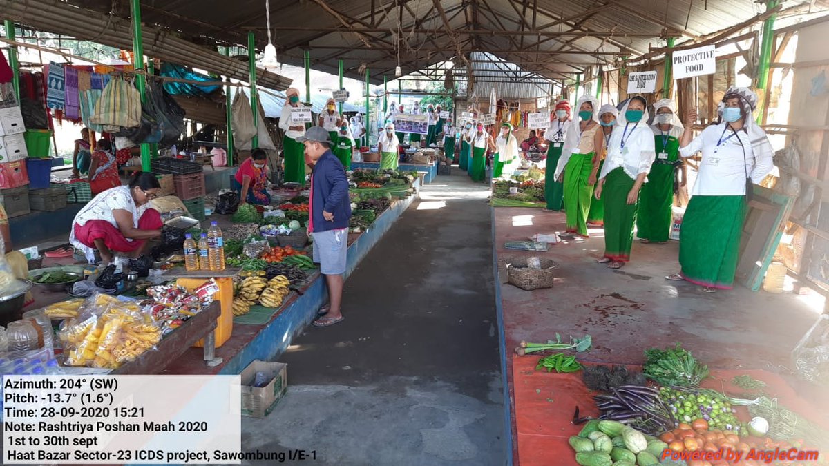 MoirangSenny's tweet photo. Haat Bazaar aiming to attract more participation of Community by Supervisor ,AWWs &amp; AWHs of Sector 23 ICDS proj Imp/E1 Sawombung. #POSHANMaah2020 @narendramodi @smritiirani @POSHAN_Official @MinistryWCD #Local4Poshan @NBirenSingh @NgangomU @BanteeKonthouj1 @ManipurPoshan. https://t.co/3aqqOESGFH