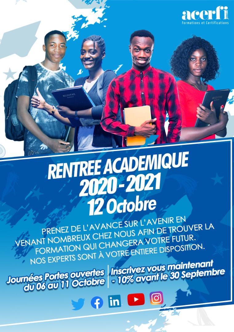 AcerfiFormation's tweet photo. 🎉🎉Tic tac, tic tac...le décompte a commencé! J-13 pour la #RentréeAcadémique 2020-2021 chez #Acerfi🤩 https://t.co/3hW4ACsyWu