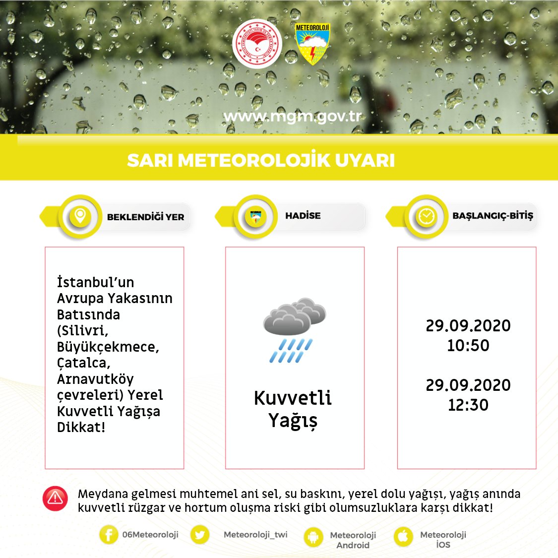 meteoroloji mgm on twitter meteorolojik uyari istanbul un avrupa yakasinin batisinda silivri buyukcekmece catalca arnavutkoy cevreleri yerel kuvvetli yagisa dikkat https t co u03hp7hb5p https t co 3cujyajrek twitter