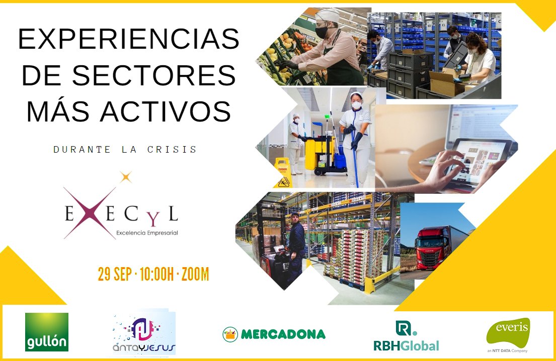 execyl's tweet photo. ¿Cómo han vivido y gestionado la crisis provocada por el COVID19 las empresas de sectores más activos?

Conocemos las experiencias de 5⃣ empresas de #EXECyL: @Gullon_ES @ANTAYJESUS @Mercadona @RBHGlobal y @everis.

¡Comenzamos! https://t.co/OSUJ7cKh6k