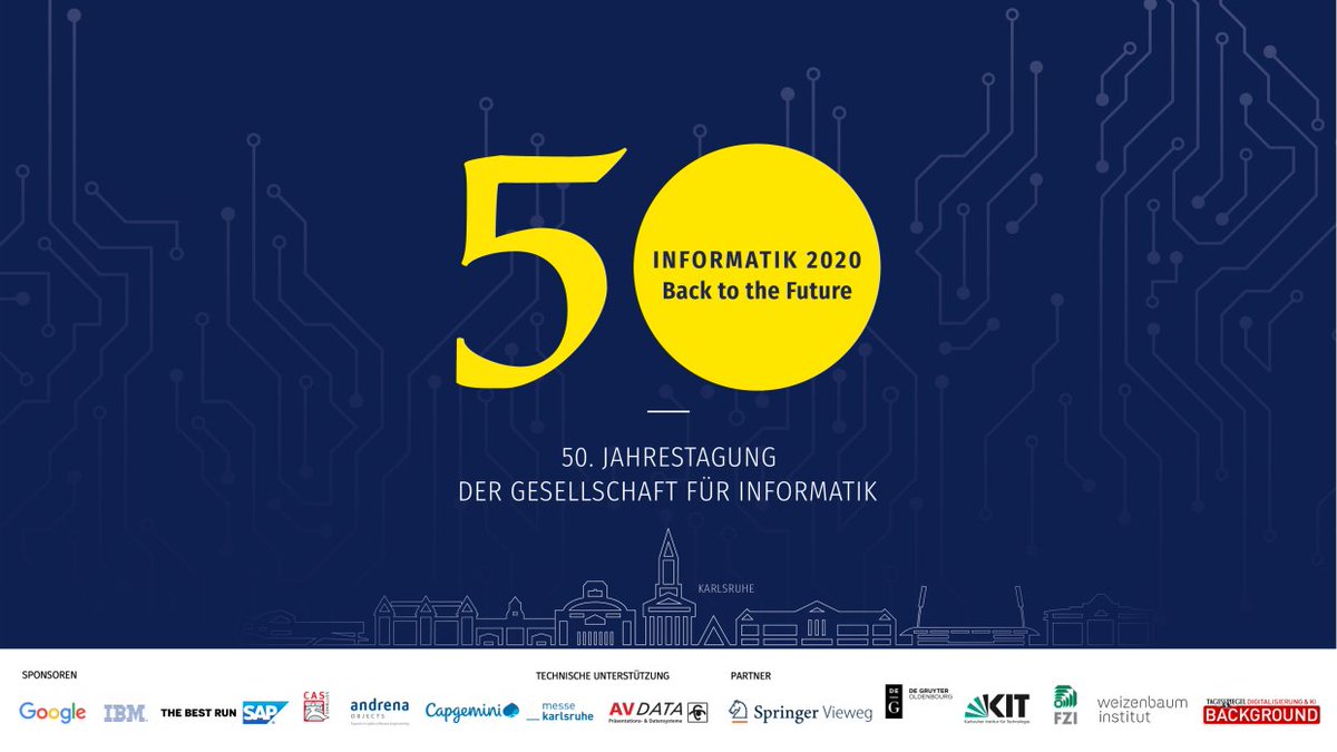 Auftakt #INFORMATIK2020 um 10:30 Uhr
Grußworte: Frank Mentrup, Holger Hanselka, <a href="/UlrichSteinbach/">Ulrich Steinbach</a>, @ischieferdecker und Hannes Federrath
Impulsvortrag: „Digitale Souveränität“ von Martin Hubschneider, CEO CAS Software AG 
(1/2)