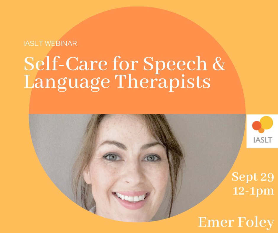 Looking forward to todays webinar with @EmeFoley - 'Self-Care for Speech and Language Therapists.'
Thanks to Emer for facilitating this opportunity.