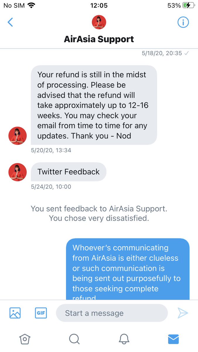 amytdeb's tweet photo. @AVA_AirAsia @BhaskaranSunil @DGCAIndia @airsewa_MoCA @AirAsiaIndian @airasia Reference Case No. 40387111 - Haven’t received the refund yet., past 16 weeks already and this despite your assurance vide Twitter dated 20th May 2020!! https://t.co/k7lKP59bMn