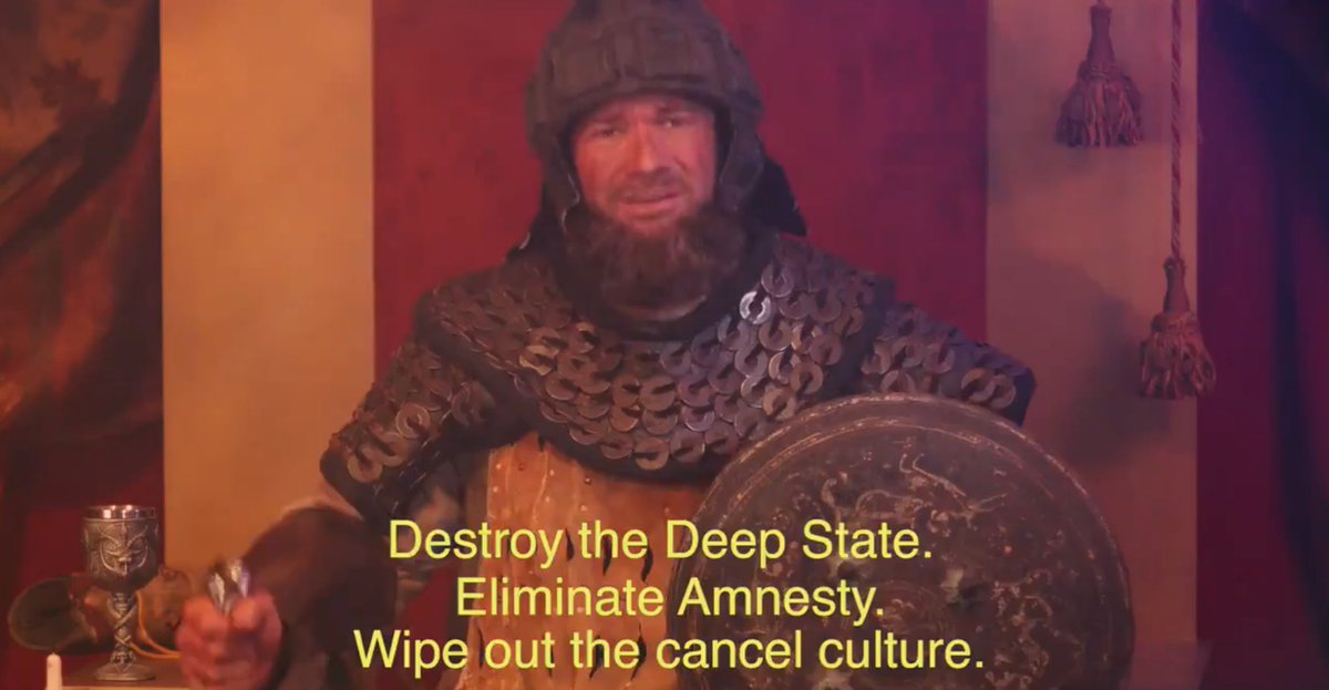 Medievalist here. So GOP Senator Loeffler's new ads claim she's "more conservative than Attila the Hun" & joke about killing "liberal scribes." Obv from a historical viewpoint, this is just incorrect, but let's talk about the racist medievalism of the ad.  #MedievalTwitter  https://twitter.com/kylegriffin1/status/1308126358577520644
