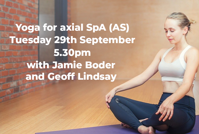 NASSexercise's tweet photo. Don't forget to join our Facebook live session today at 5.30pm.
Jamie Boder and Geoff Lindsay will be leading a gentle yoga session, specifically designed for those living with axial SpA (AS).
https://t.co/qprdnAR7B0 https://t.co/pz2ZZHNq0b