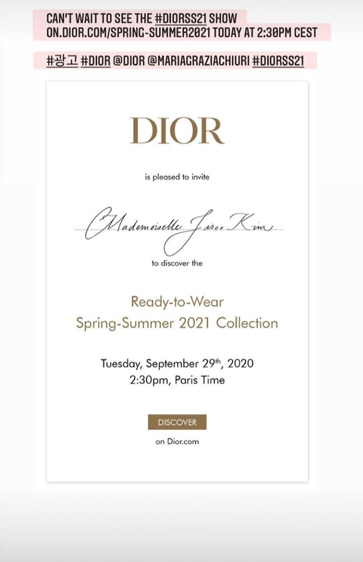 꽃 on X: dior's muse and dior beauty ambassador mademoiselle kim jisoo is  invited to see the @Dior rtw spring-summer 2021 collection 🌸 #JISOO #지수  #블랙핑크 @BLACKPINK  / X