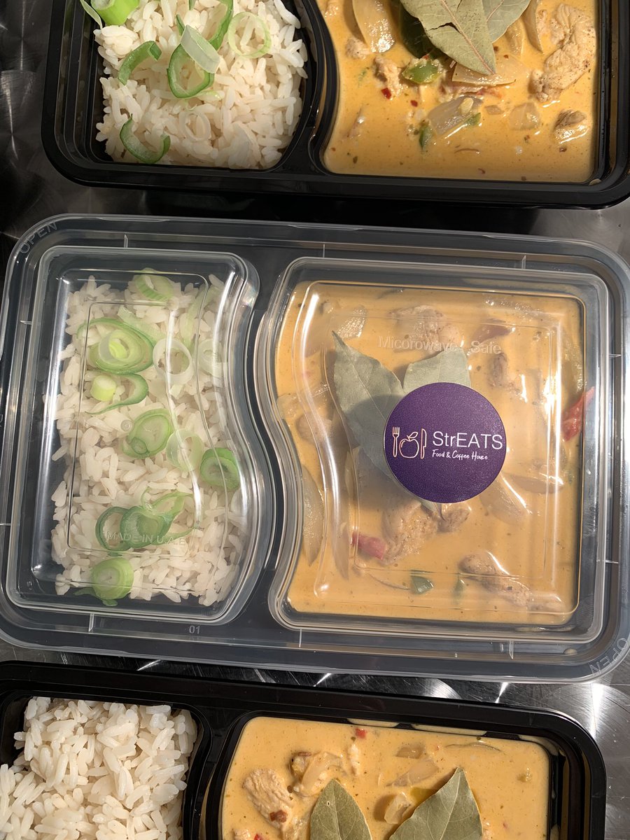 eats_str's tweet photo. Freshly cooked Chicken Katsu curry or a more healthier option, our red Thai chicken curry for lunch #streetfood #coventry https://t.co/Zr4MHf49C8