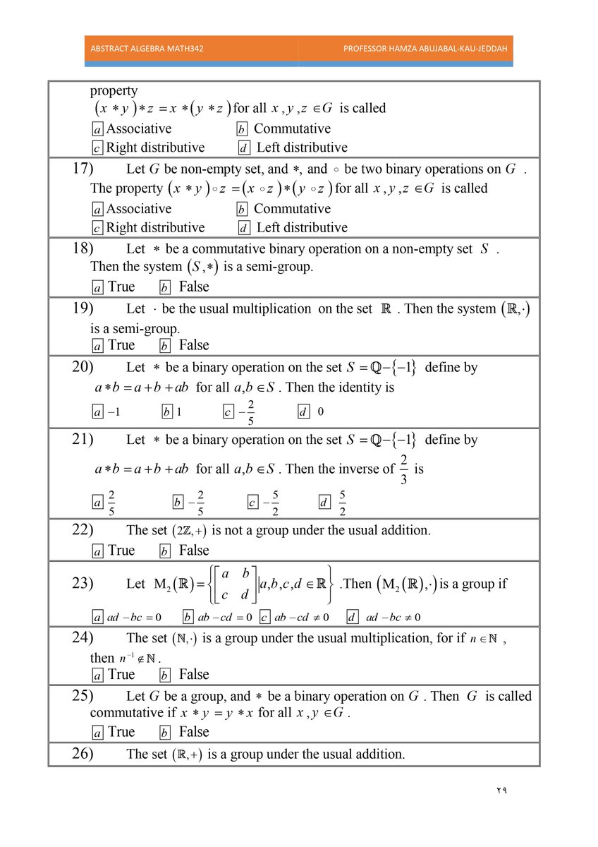 profhabujabal's tweet photo. #math342 Abstract Algebra I: Groups and Subgroups
#Profhabujabal https://t.co/IMbgyRSWv6