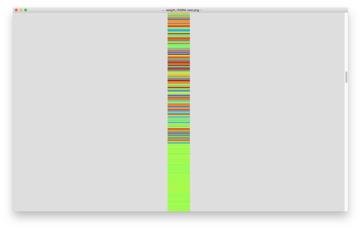 The bias values from layer 0 are quite interesting.('model/h0/attn/c_attn/b' from 1558M)