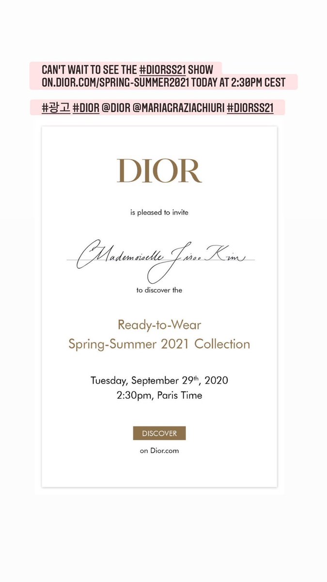 tuesday, 29 sept 2020:GOOD AFTERNOON TO MADEMOISELLE KIM  #JISOO IT SOUNDS ELEGANT AND SEXY WHEN DIOR WROTE THE "MADEMOISELLE" I CAN FEEL AND HEAR IT ALREADY HOW DOES IT SOUND. IT'S ECHOING THE BEAUTY OF KIM JISOO!!!