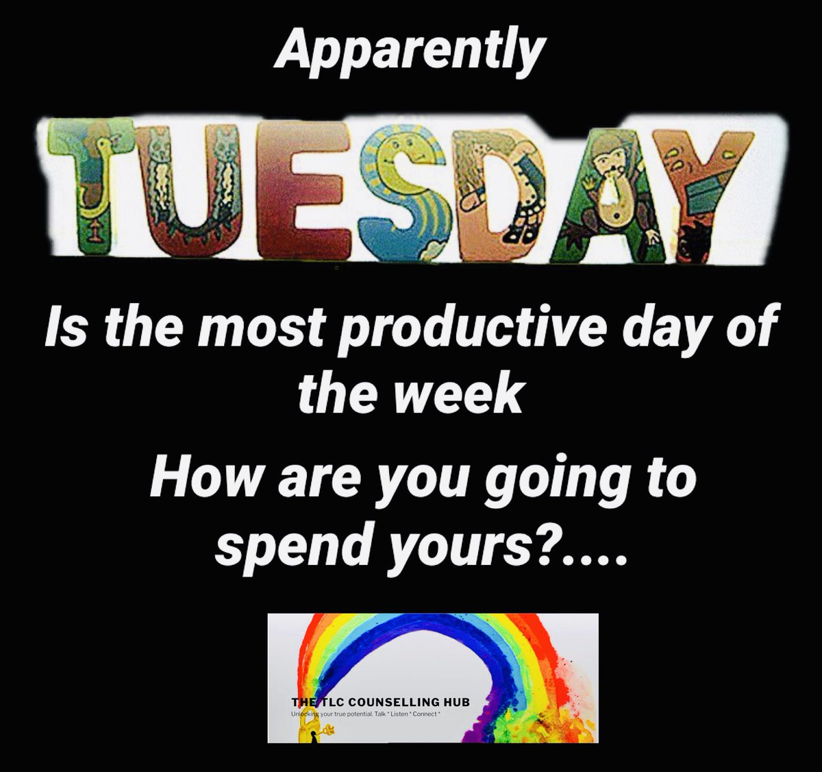 hub_tlc's tweet photo. Happy productive Tuesday #TuesdayThoughts #TuesdayMotivation #TuesdayMorning #tlchub19 @hub_tlc #counsellor https://t.co/WPAOTjBkOv
