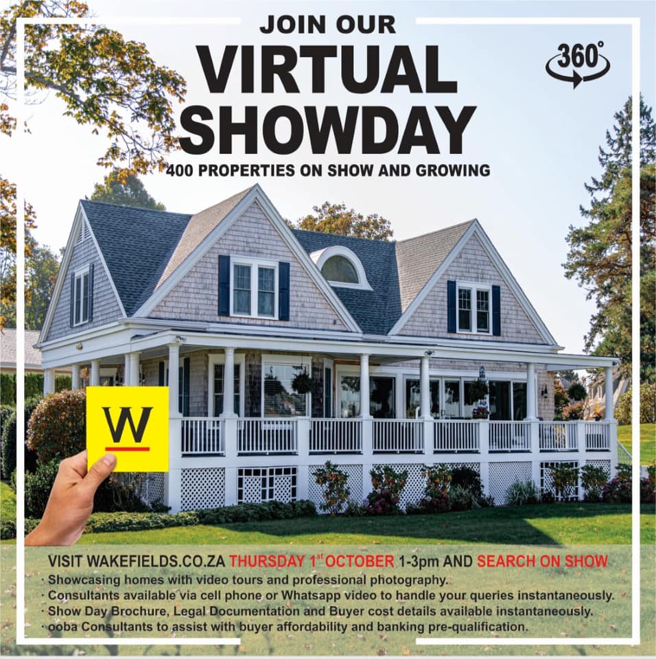 WakefieldsSA's tweet photo. Set A Reminder For Our #Wakefields #VirtualShowday!
Happening On Thursday 1 October 2020 - 1-3pm!
Our agents and financial consultants are always on hand to assist with any queries!
#WakefieldsWay #SAProperty #Durban #KZN #RealEstate #ReasonstoliveinKZN #OnShow https://t.co/Vc9RHDtPsz