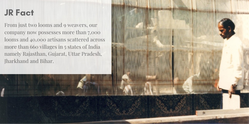 JaipurRugs's tweet photo. Jaipur Rugs facts , JR facts
From two looms and nine weavers, we now possess more than 7,000 looms and 40,000 artisans scattered across more than 600 villages in 5 states of India.
.
.
.
#JRFacts #JaipurRugsFacts #Entrepreneur #RugFacts #VocalForLocal #ConsciousArt #JaipurRugs https://t.co/hB2iSRvI5R