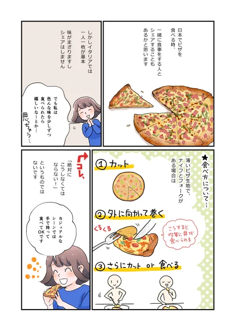 ローマのピザ漫画【後編】です。
オマケでパイナップルピザに関する話を描きたいなーと思っています 