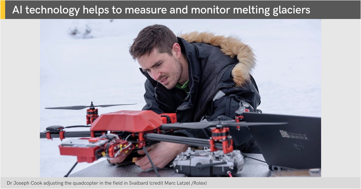 #AI tech is helping pioneer new research on the melting of glaciers! 🏔️
￼
Find out how <a href="/AberUni/">Aberystwyth University</a>'s innovative research approach is helping scientists and policymakers make better-informed decisions in preparation for rising sea levels!

#ClimateAction 
🔗: aber.ac.uk/en/news/archiv…