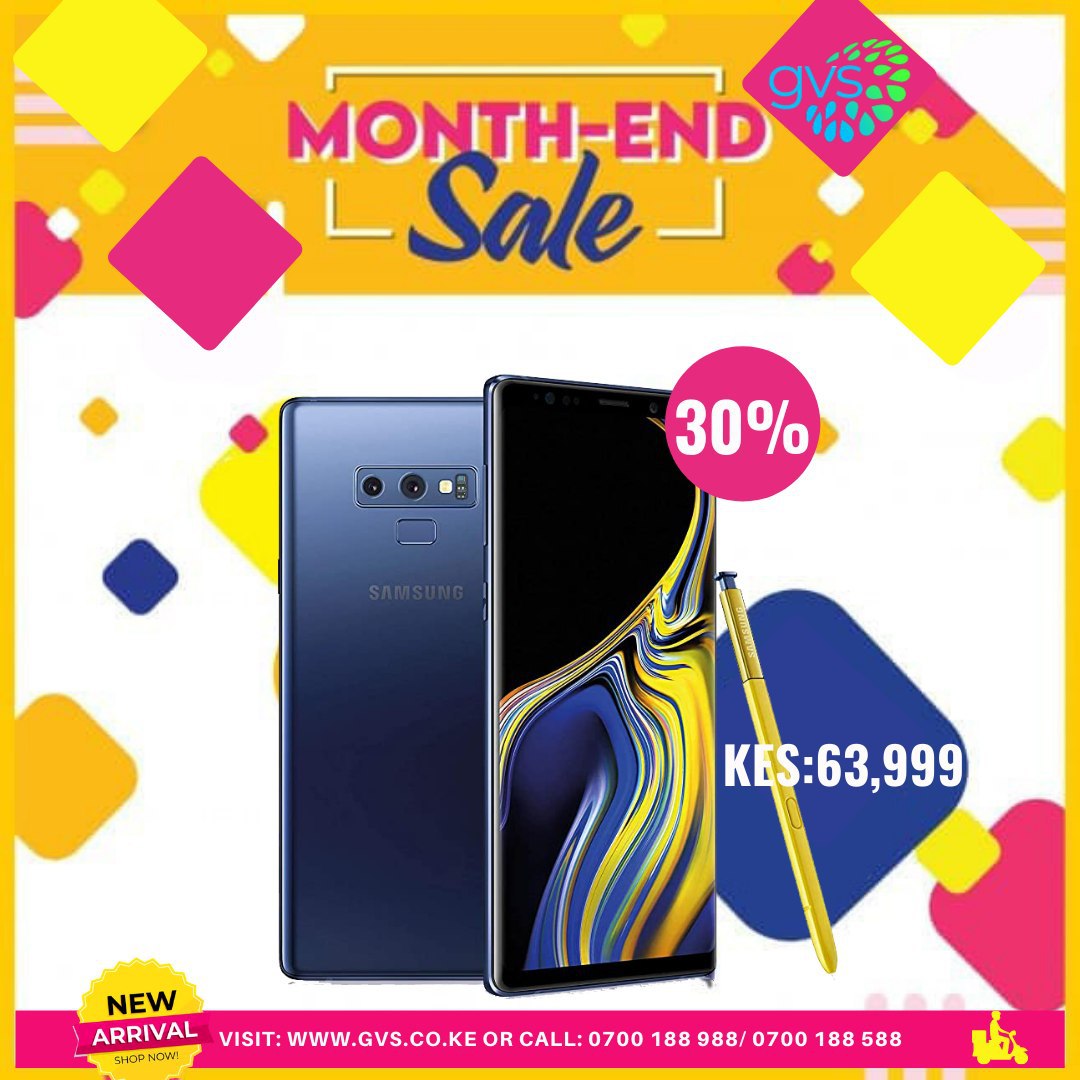 GVSofficial's tweet photo. We are giving you the Samsung Galaxy Note 9 at KSh. 63,999 delivered to you for free.

Send us a DM or call us 0700188988 to get started.

More details: https://t.co/xlDAIpqbzV

Features:
RAM: 6GB
Storage: 128GB
Battery:  4000 mAh
Processor: Exynos 9810
Dual sim, Ocean Blue https://t.co/0ygogDMHyd