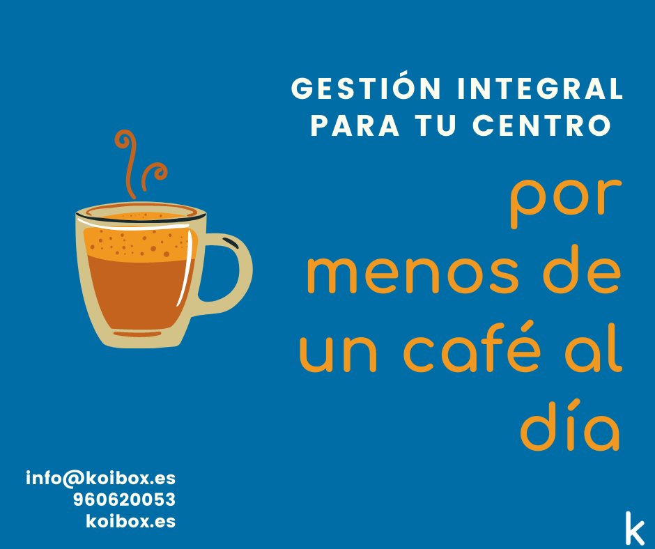 Koibox's tweet photo. Hay pocas cosas que te cuestan 𝗺𝗲𝗻𝗼𝘀 de un café ☕️
➡️Consigue la 𝘨𝘦𝘴𝘵𝘪𝘰́𝘯 𝘪𝘯𝘵𝘦𝘨𝘳𝘢𝘭 de tu centro por menos de 1€ al día 💸

#koibox #programagestión #softwareonline #crm #beautytips #digitaltech https://t.co/1WQNQwx0Rk