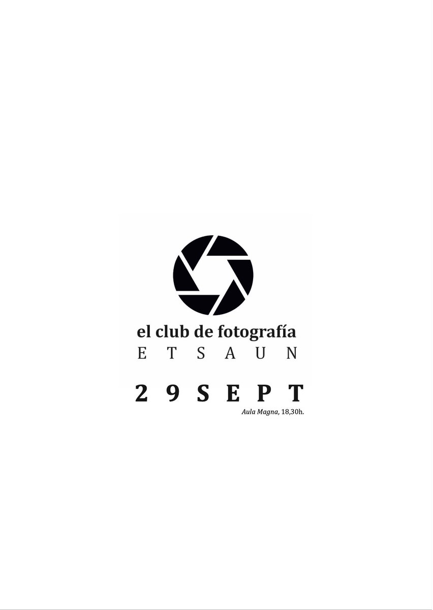 etsaunav's tweet photo. 📢🎉1ª Sesión del Club de Fotografía #ETSAUN. Hoy a las 18.30 en el Aula Magna. ¡Si te interesa la fotografía no te lo pierdas! Habrá sesiones con invitados, exposiciones de los mejores trabajos y fotografía analógica. 📸👉 https://t.co/DvoJyE8IU5