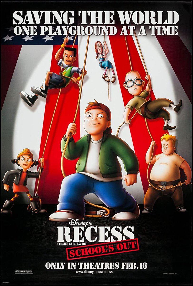 #NowWatching RECESS - SCHOOL'S OUT #ChuckSheetz @AndyJLawrence #RickeyDShonCollins #JasonDavis @TheVulcanSalute #CourtlandMead #PamelaSegall #DabneyColeman @MelissaJoanHart @RealJamesWoods #PeterMacNicol #AprilWinchell #AllyceBeasley