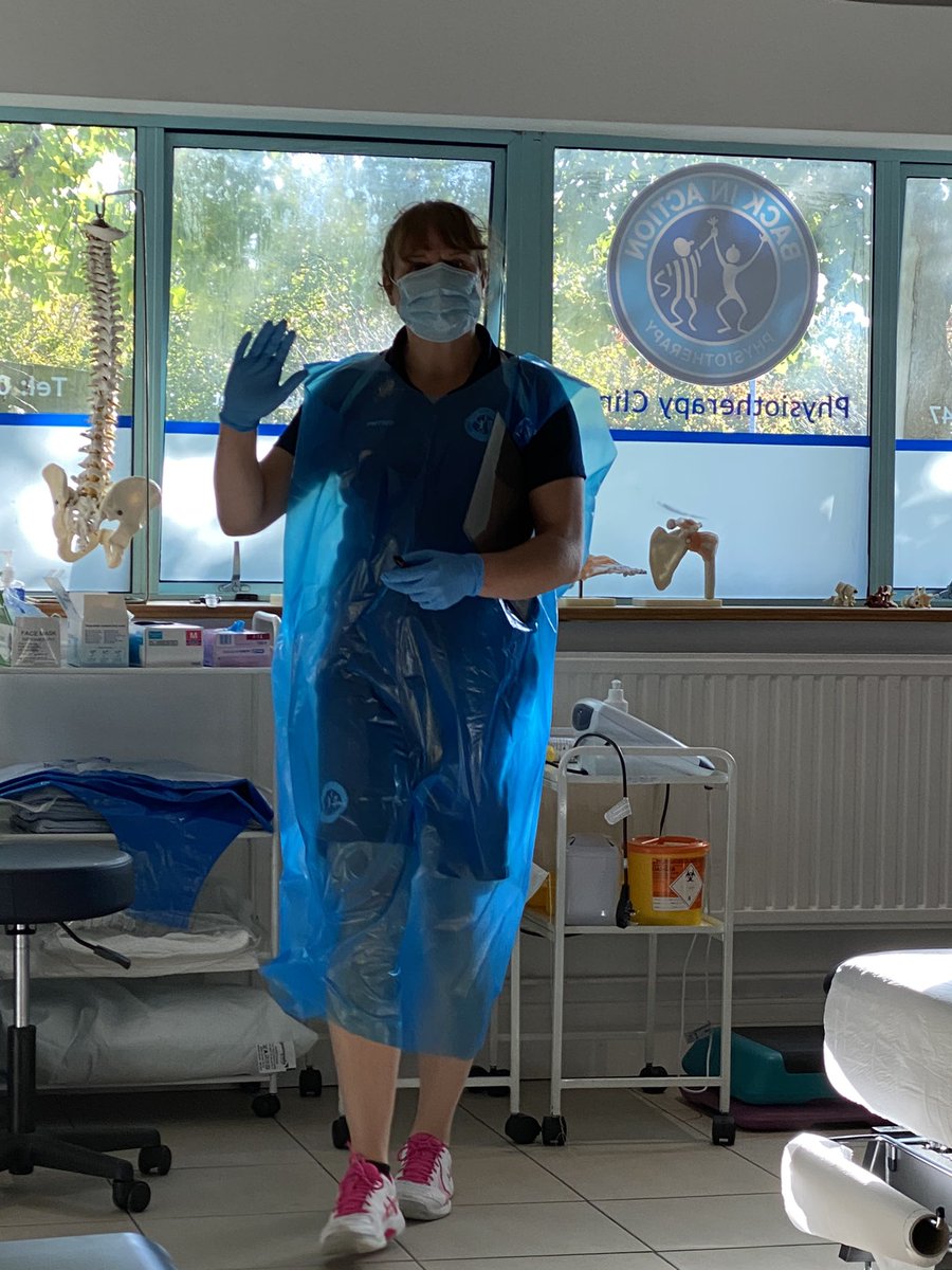 <a href="/BackInActionLtd/">Back In Action Ltd</a> getting ready for another patient following PPE protocols keeping our patients safe.
