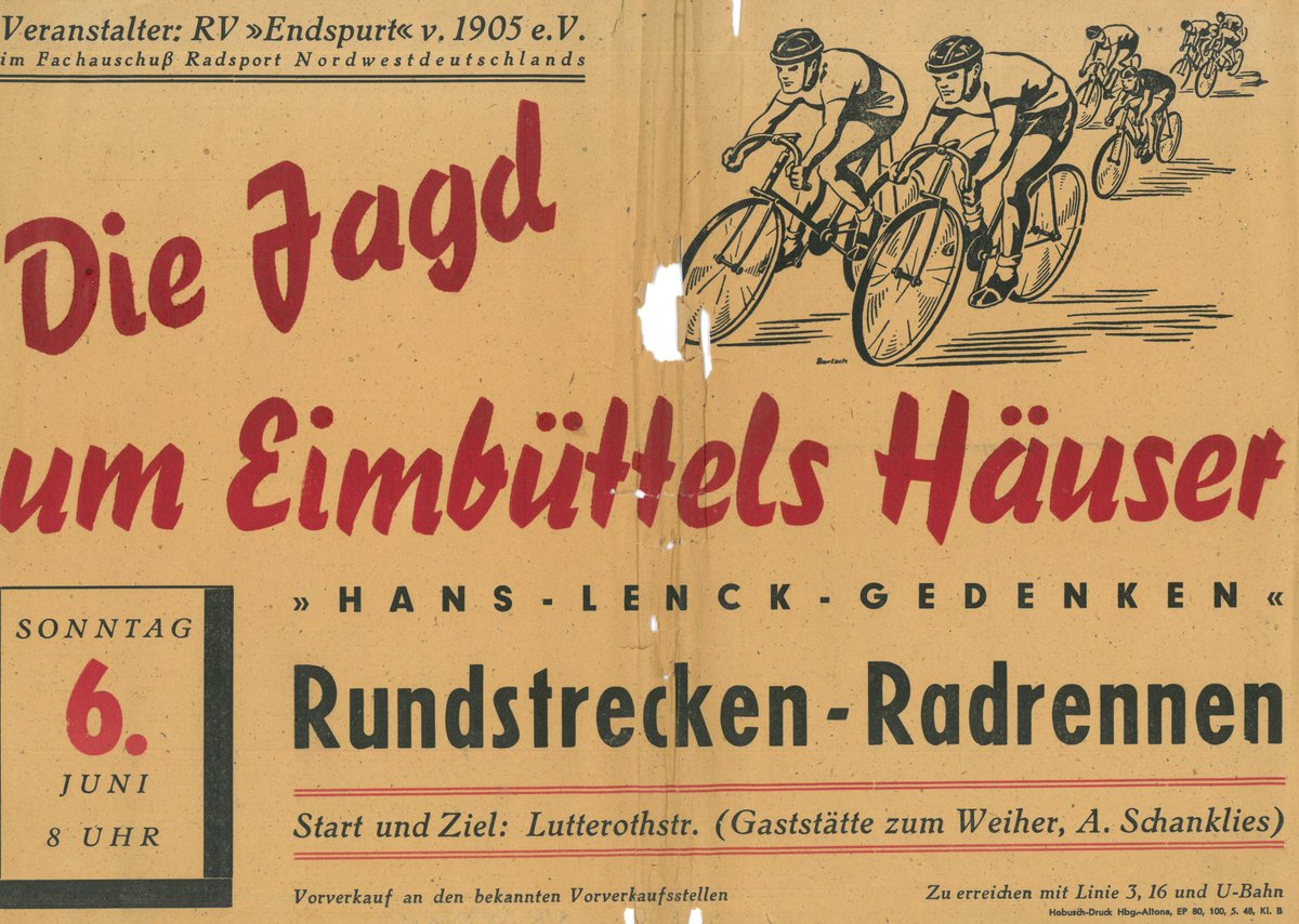 Radrennen in #Eimsbüttel - Eröffnung unserer Fenster-Ausstellung am Freitag, 2.10.2020, um 17.00 Uhr.  "Die Jagd um Eimsbüttels Häuser / Das Hans-Lenck-Gedenkrennen". Schauen Sie vorbei und lassen Sie sich überraschen, was Sie erwartet.@lars_amenda <a href="/Eimsbuettel/">Stadtteilkultur-Eimsbüttel</a>