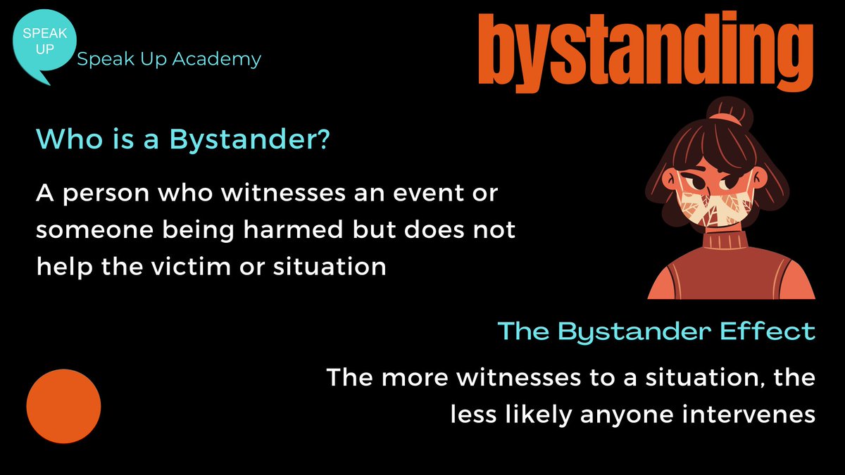 Did you know that the more bystanders to an incident, the less likely anyone will intervene - the Bystander Effect.