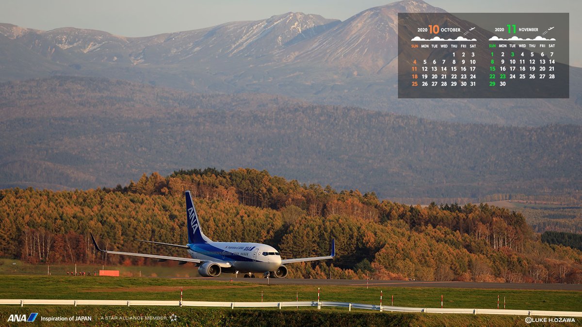 Ana旅のつぶやき 公式 Ana壁紙カレンダー 10月の特選壁紙カレンダー がリリース お仕事の時などの気分転換にどうぞ ダウンロードはコチラから T Co Mkrlffpa2b