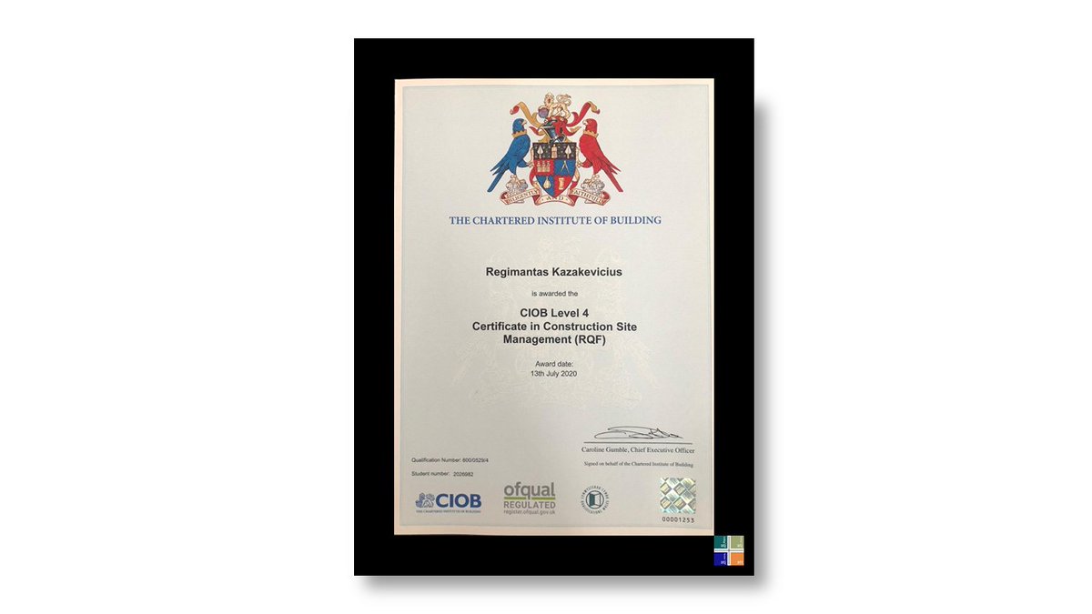 Well done to Regimantis at our ATJ London office. He recently completed and received his NVQ Level 4 certificate in Construction Site Management. Great work! #Loveconstruction#NVQ#Certificate#hardwork