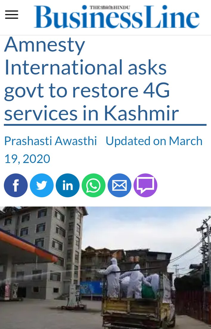 9) Amnesty India reported it as very unjust and unlawful activity of stopping the internet connectivity in Kashmir but never dared to do the same for Pakistan, when Pakistan blocked internet in Pok.