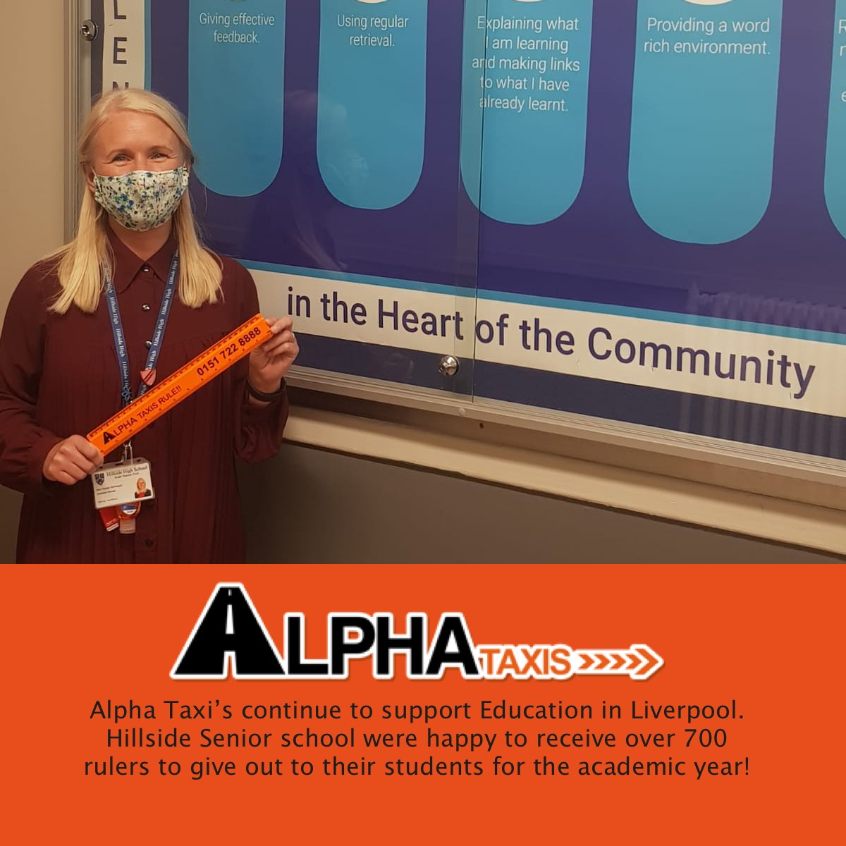 AlphaTaxis's tweet image. Our friends over @hillside_high were happy to receive their stationery 🖊✏️📏 donation ahead of this years academic year #alphataxiliverpool #liverpoolsnumber1 #supportingeducation