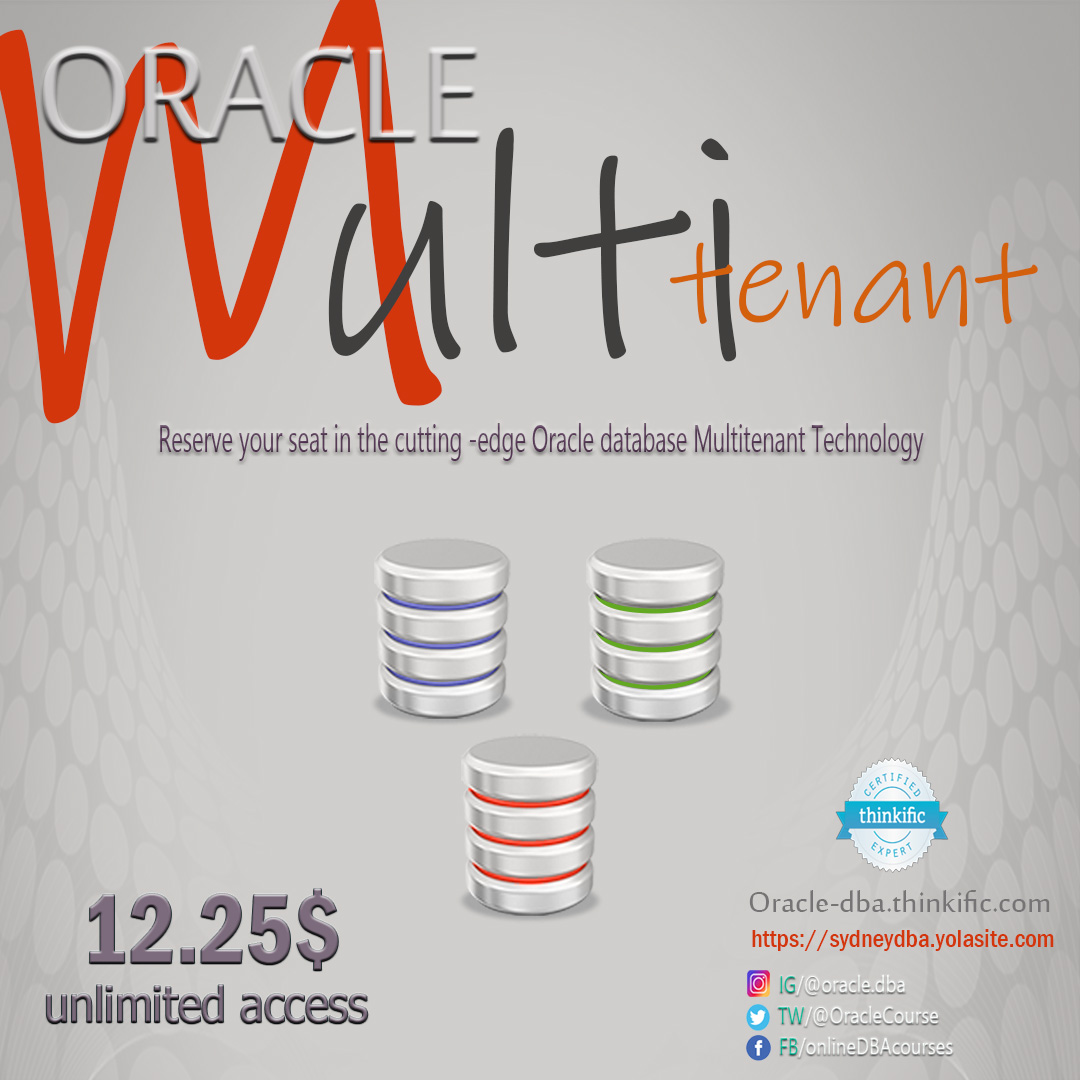 OracleCourse's tweet photo. Special Offer in Thinkific Platforms
https://t.co/q2i93eYVtF
Buy Limited Discount Coupons (unlimited access courses):
Oracle 12c Multitenant Architecture Administration (Buy it by 12.25$)
https://t.co/DjHDm6YIx1
#odtug #OOW2020 #OAC #OracleACS
#OracleNoSQL #odysseyhackathon https://t.co/LIVMi7pbh5