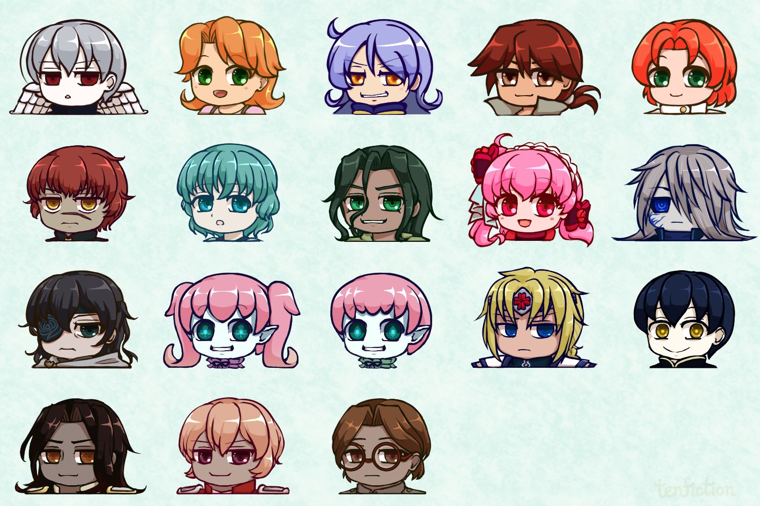 テンすき ｲﾗｽﾄ本通販中 デフォルメ顔アイコンシリーズ進捗 創作 デフォルメ なんかこう振り向くと数が増えているタイプの怪異に見えてきたね T Co Aumjed4x0c Twitter