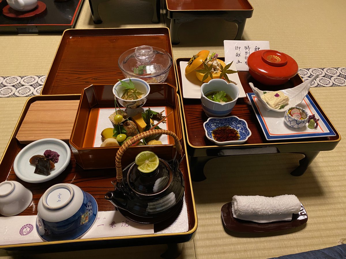 We had a chance to eat a few fancy kaiseki course dinners as well. This was an all-vegetarian meal in esteemed Buddhist monastery we stayed at atop Koya-san mountain