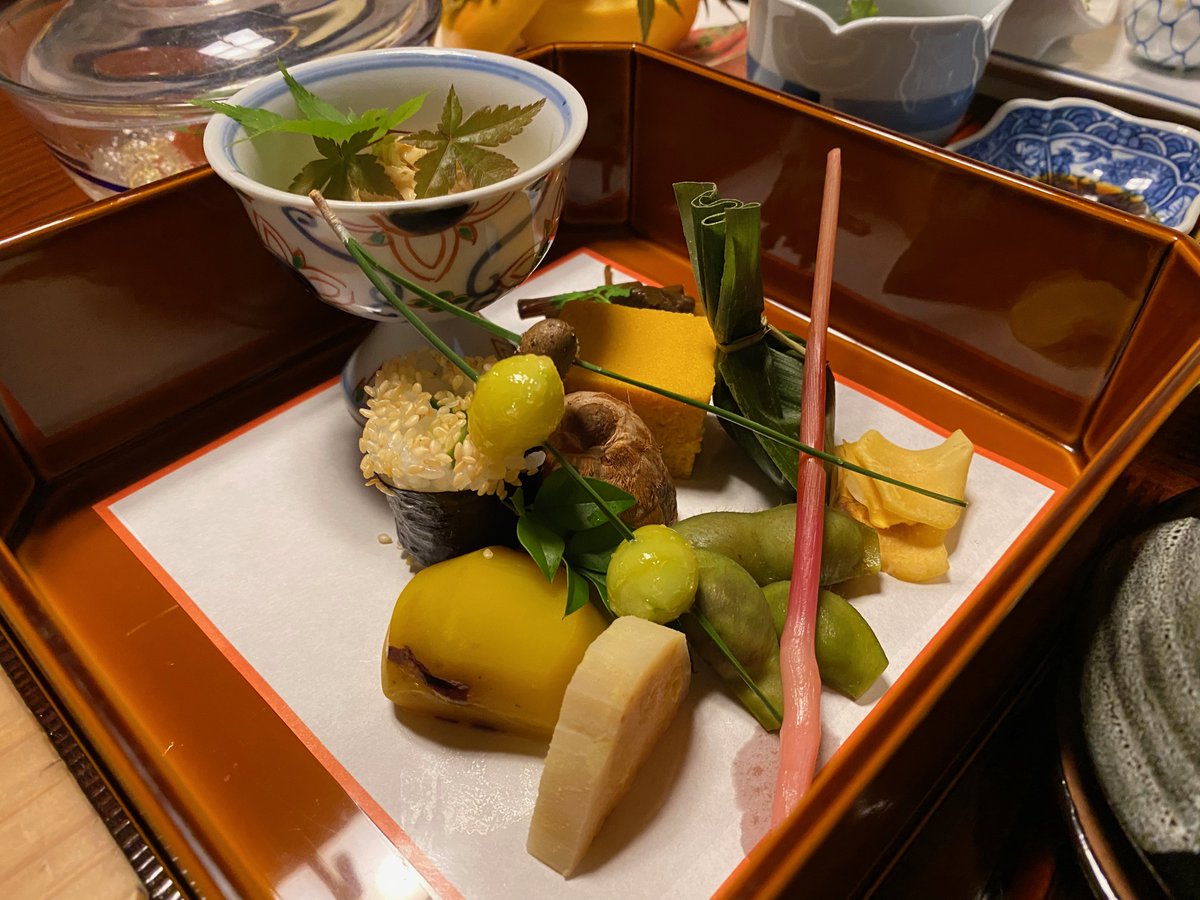 We had a chance to eat a few fancy kaiseki course dinners as well. This was an all-vegetarian meal in esteemed Buddhist monastery we stayed at atop Koya-san mountain