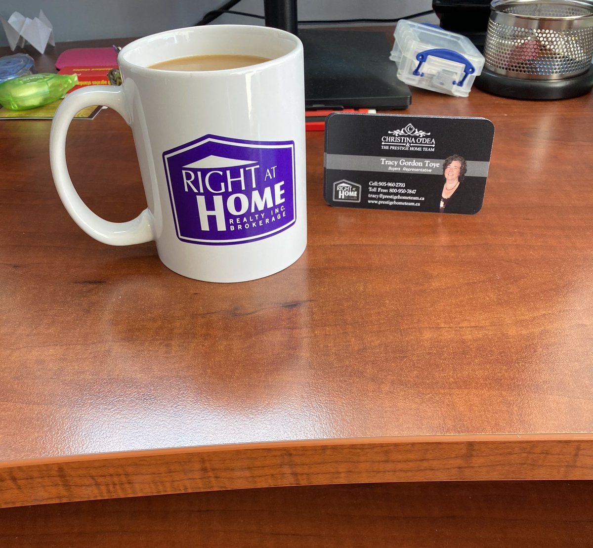 Tuesday happiness.  Discovering your work mug holds 10 oz of coffee