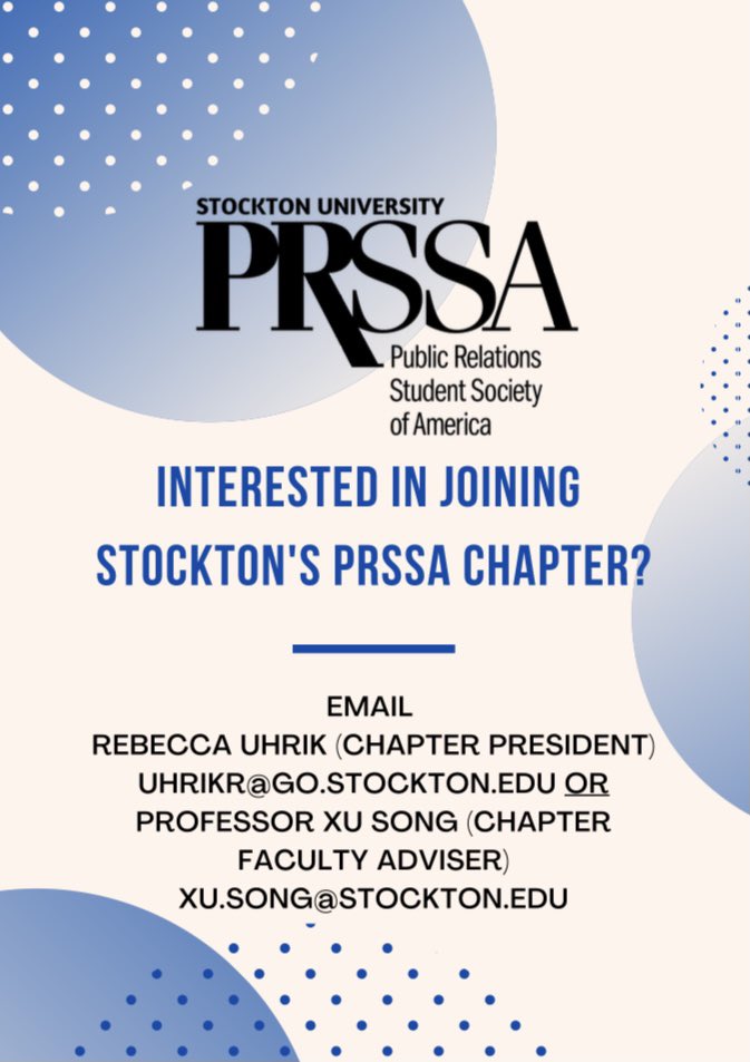 StocktonPRSSA's tweet photo. Interesting in joining our chapter? We’re looking for board members!Email our Chapter President, Rebecca for more information! Uhrikr@go.Stockton.edu https://t.co/fgMICoaoth