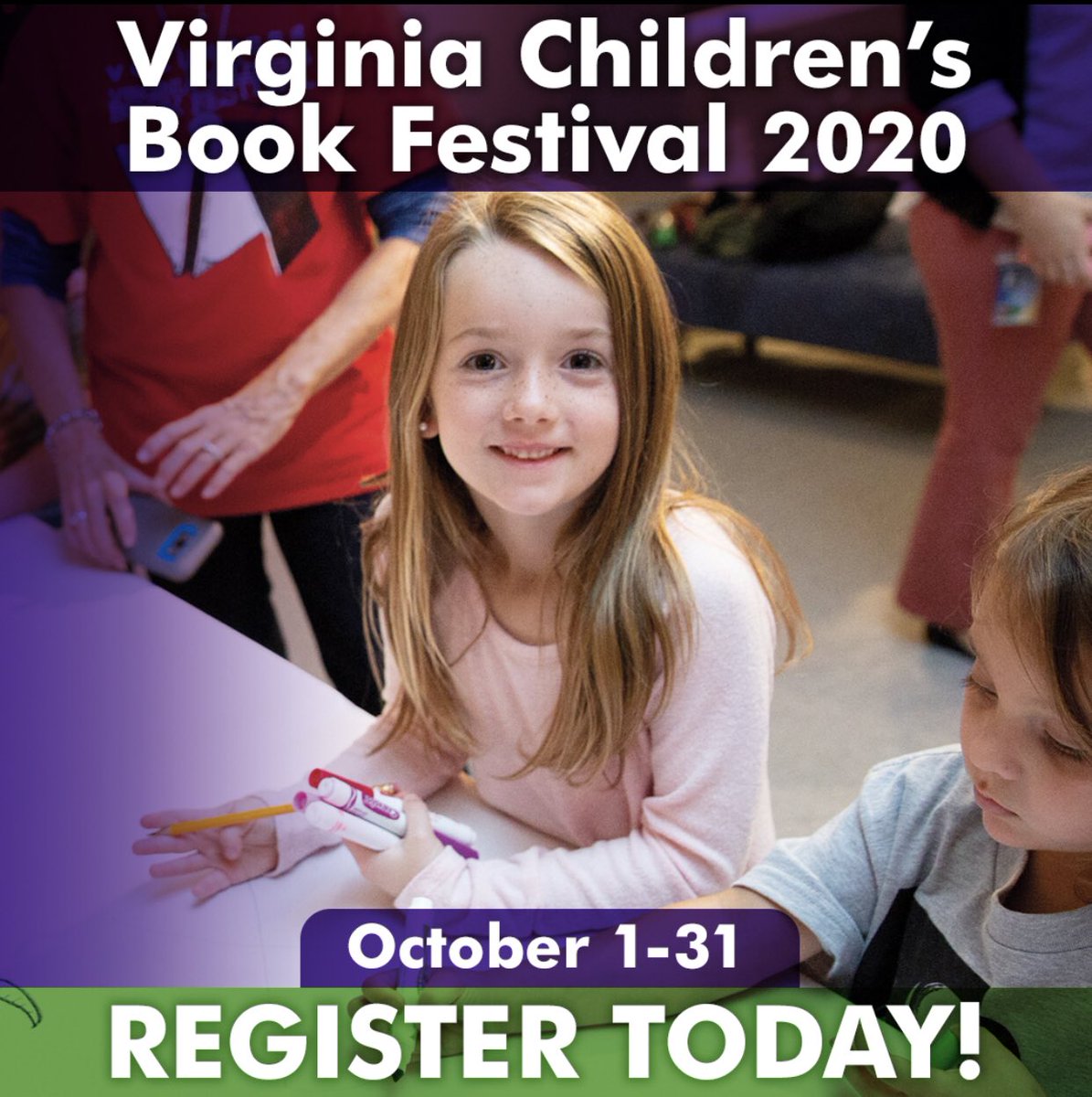 pragmaticmom's tweet photo. The first virtual Virginia Childrenโs #BookFestival is an exciting, inspiring event for everyone. Register for #free, unlocking worlds of science fiction, hip hop, #illustration and more for an entire month.
https://t.co/czCC4lbwiE #monthlong https://t.co/QmQWQvUGGz