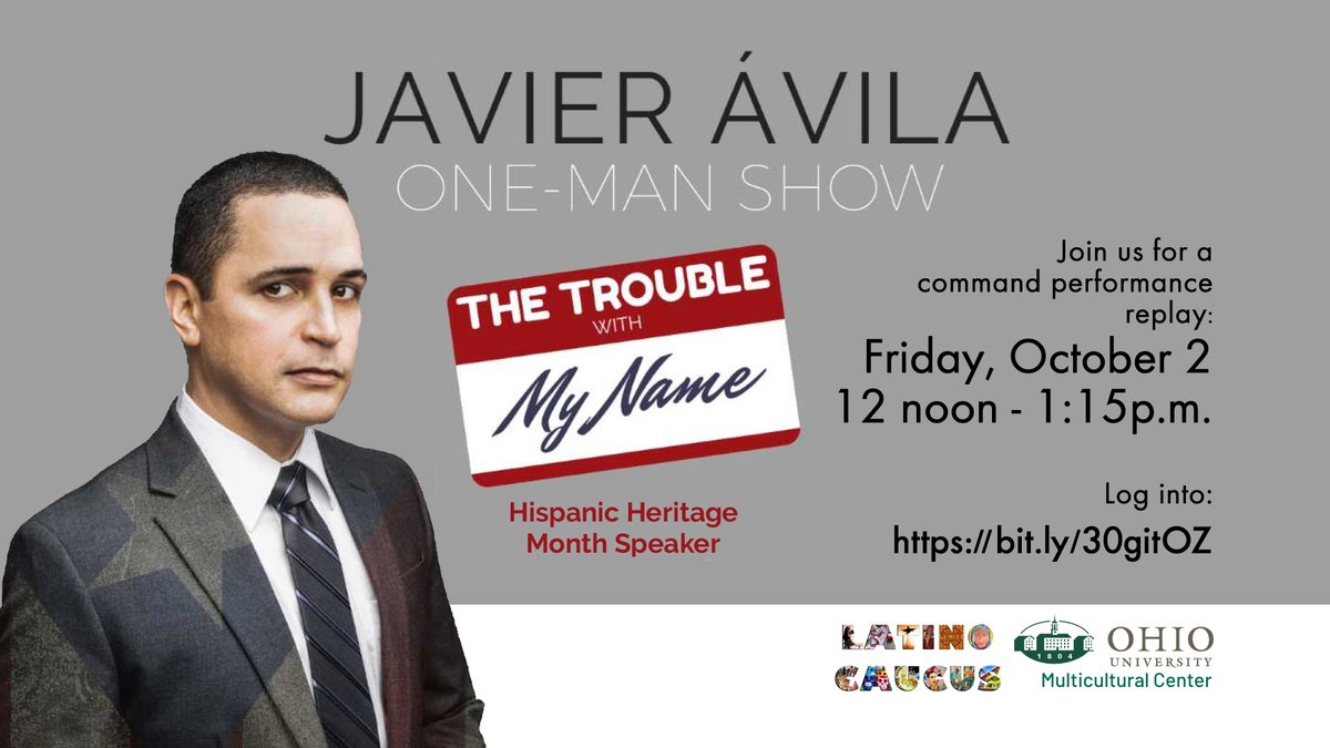 Join us this Friday, Oct. 2 as we replay the 2018 engaging presentation of Javier Avila. 
Teams link provided.
<a href="/scrippslatnet/">Scripps Latinx Network</a> <a href="/OHIO_mcc/">OHIO Multicultural Center</a>
#HispanicHeritageMonth2020