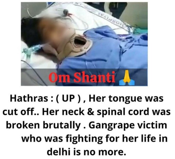 TaniyaManhas12's tweet photo. You know what's wrong with our society and system? We never care to reform it.
When rape happens somewhere and it gets Media attention, then all outrage and demand death penalty to satisfy their anger; and then everyone moves on.
Reform the bloody society..
#JusticeForManisha https://t.co/mPsut5H7IV