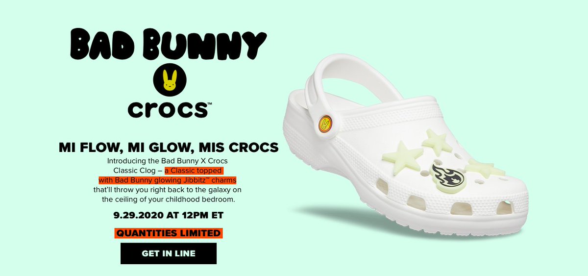 crocs bad bunny x crocs classic glow clog