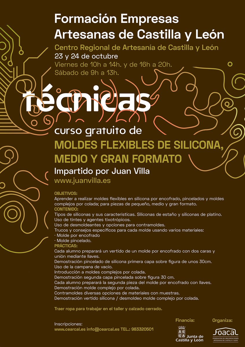 En breve daré un curso presencial en Valladolid en Cearcal sobre moldes! Toda la información en Cearcal.es