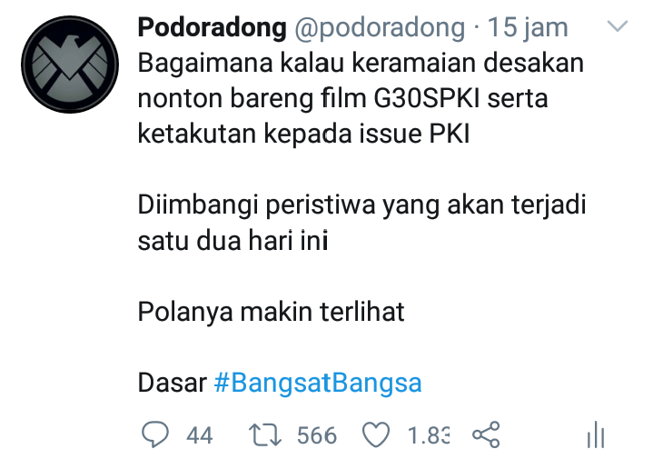 podoradong's tweet photo. Polanya sudah diketahui sejak tadi malam, dari pretest soal kebakaran digedung DPR selasa jelang siang hingga peristiwa selasa sore dipasar kemis kab tangerang (sebuah mushala)

OTK PKI

#BangsatBangsa https://t.co/ey2Xf0Sx4M
