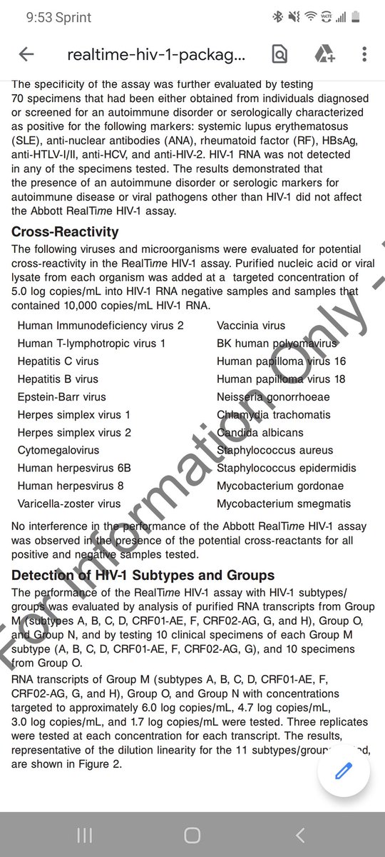 This person claiming to be a virologist attacked my DO degree & then proceeded to declare that HIV is harmless/AIDS isn't real. When asked to provide evidence that HIV PCRs are false + bc of other viruses & pregnancy she linked to the Abbott HIV PCR. Didn't go the way she wanted.